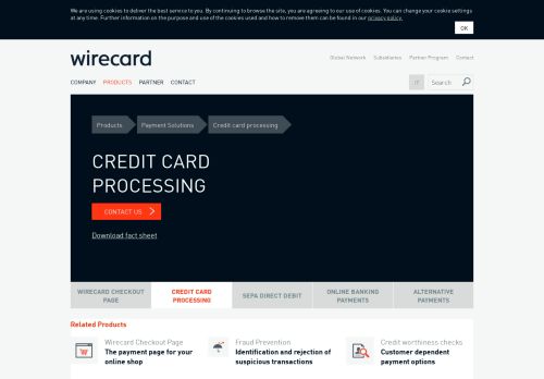 
                            11. WIRECARD IT: Credit card processing