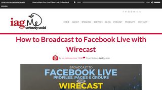 
                            13. Wirecast: How to Broadcast to Facebook Live from your Mac or PC