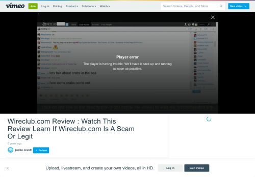 
                            9. Wireclub.com Review : Watch This Review Learn If Wireclub ... - Vimeo