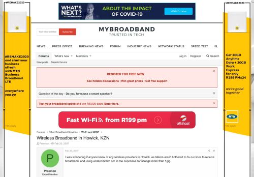 
                            11. Wireless Broadband in Howick, KZN | MyBroadband