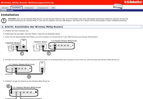 
                            1. Wireless <em>MAX</em>g Router Bedienungsanleitung - USR