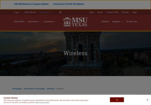 
                            11. Wireless » Information Technology » MSU Texas »