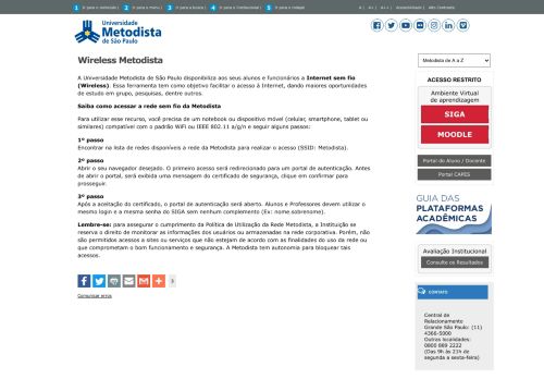 
                            8. Wireless Metodista — - Universidade Metodista