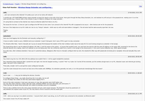 
                            13. Wireless Range Extender not configuring... [Archive] - PC World Forums