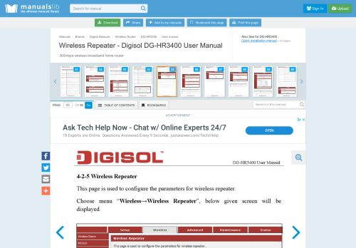 
                            12. Wireless Repeater - Digisol DG-HR3400 User Manual [Page 55]