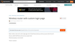 
                            10. Wireless router with custom login page - Networking - Spiceworks ...