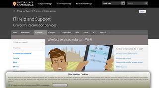 
                            2. Wireless services: eduroam Wi-Fi — IT Help and Support - uis.cam.ac.uk