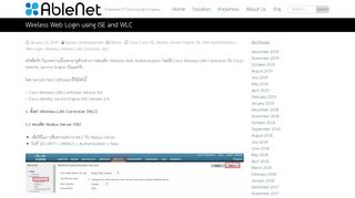 
                            8. Wireless Web Login using ISE and WLC - AbleNet.