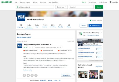 
                            8. WIS International - Biggest employment scam there is... | Glassdoor