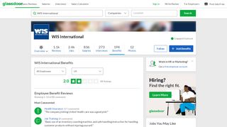 
                            4. WIS International Employee Benefits and Perks | Glassdoor