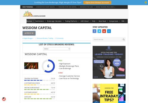 
                            7. Wisdom Capital Review for 2019 | Brokerage Charges | Video Review
