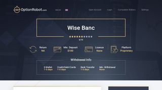 
                            6. Wise Banc Robot Review | Forex & Crypto Auto Trading Settings