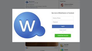 
                            8. WiseCleaner - login and password! Effective solutions for... | Facebook