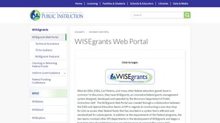 
                            13. WISEgrants Web Portal | Wisconsin Department of Public Instruction