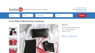 
                            9. WISH CLUB Red Cat Eye Sunglasses - Auction Zip