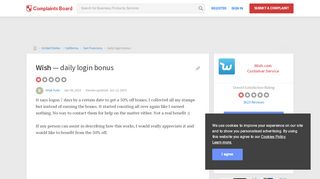 
                            5. Wish - Daily login bonus, Review 985816 | Complaints Board
