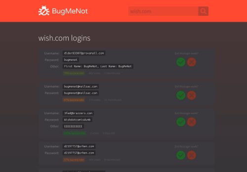 
                            9. wish.com passwords - BugMeNot