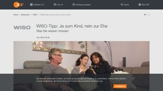 
                            7. WISO-Tipp: Ja zum Kind, nein zur Ehe - ZDFmediathek