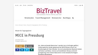 
                            13. Wissen für Tagungsplaner: MICE in Pressburg - fvw