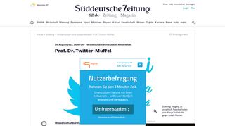 
                            11. Wissenschaft und soziale Medien: Prof. Twitter-Muffel - Bildung ...