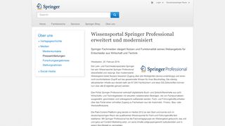 
                            8. Wissensportal Springer Professional erweitert und modernisiert