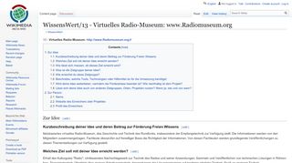 
                            6. WissensWert/13 - Virtuelles Radio-Museum: www.Radiomuseum.org ...