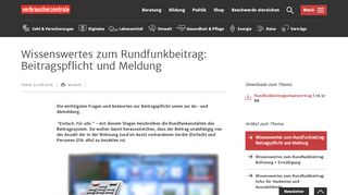 
                            5. Wissenswertes zum Rundfunkbeitrag: Beitragspflicht und Meldung ...