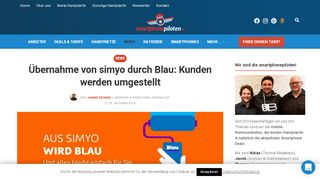 
                            12. Wissenswertes zur Übernahme von simyo durch Blau (Stand: Februar ...