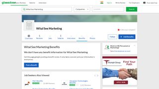 
                            10. Wital See Marketing Employee Benefits and Perks | Glassdoor.co.in
