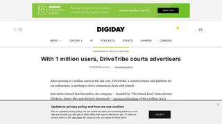 
                            11. With 1 million users, DriveTribe courts advertisers - Digiday