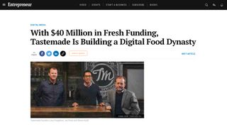 
                            11. With $40 Million in Fresh Funding, Tastemade Is Building a Digital ...