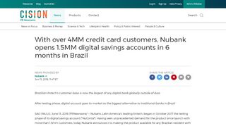 
                            10. With over 4MM credit card customers, Nubank opens 1.5MM digital ...