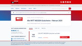 
                            13. Witt Weiden Gutscheine: 5€ Rabatt - Februar 2019 - Focus