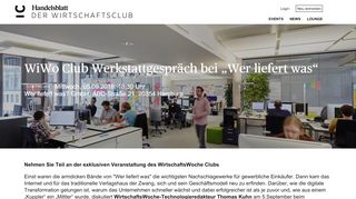 
                            12. WiWo Club Werkstattgespräch bei „Wer liefert was“ – Handelsblatt ...