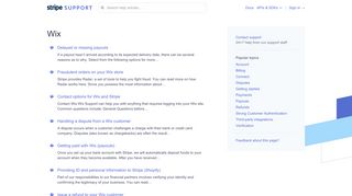 
                            11. Wix FAQ : Stripe: Help & Support