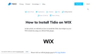 
                            12. Wix Installation Guide | Knowledge Base | Tidio Live Chat