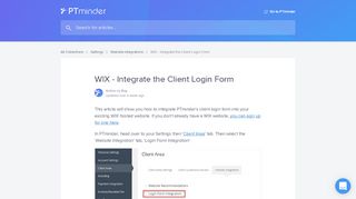 
                            5. WIX - Integrate the Client Login Form | PTminder Help Center