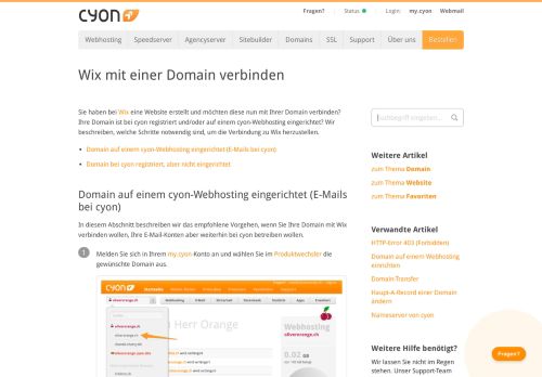 
                            13. Wix mit einer Domain verbinden - Cyon