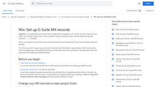 
                            9. Wix: Set up G Suite MX records - G Suite Admin Help - Google Support