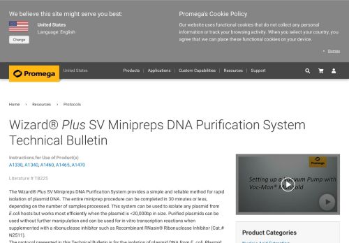 
                            7. Wizard® Plus SV Minipreps DNA Purification System Protocol