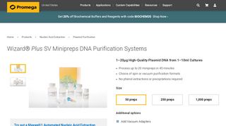 
                            12. Wizard® Plus SV Minipreps DNA Purification Systems