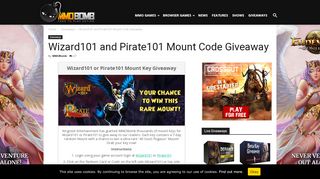 
                            7. Wizard101 and Pirate101 Mount Code Giveaway - MMO ...