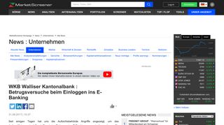 
                            11. WKB Walliser Kantonalbank : Betrugsversuche beim Einloggen ins E ...