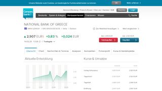 
                            9. WKN A2N40X NATIONAL BANK GREECE Aktie - Consorsbank