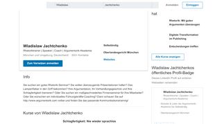 
                            10. Wladislaw Jachtchenko – Gründer & Leiter der Argumentorik ...