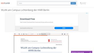 
                            11. WLAN am Campus Lichtenberg der HWR Berlin - PDF - DocPlayer.org