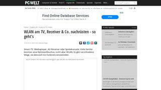 
                            6. WLAN am TV, Receiver & Co. nachrüsten - so geht's - PC-WELT