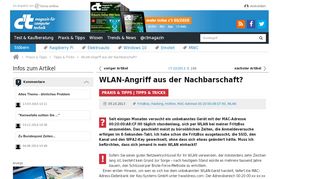 
                            3. WLAN-Angriff aus der Nachbarschaft? | c't Magazin - Heise