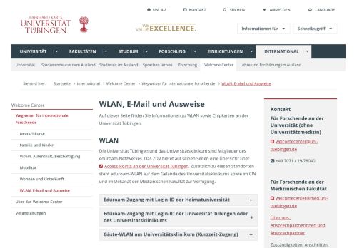 
                            11. WLAN, E-Mail und Ausweise - Universität Tübingen