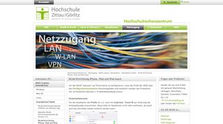 
                            11. WLAN-Einrichtung iPhone, iPad und iPod touch - Hochschule Zittau ...